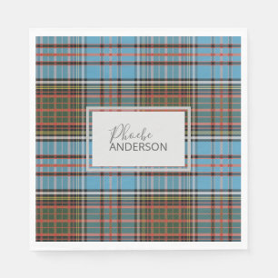 Tartan Clan Anderson Plaid Check Custom Paper Napkins