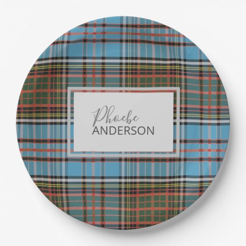 Tartan Clan Anderson Plaid Check Custom Paper Plates