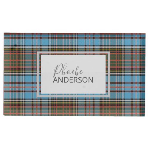 Tartan Clan Anderson Plaid Check Custom Place Card Holder