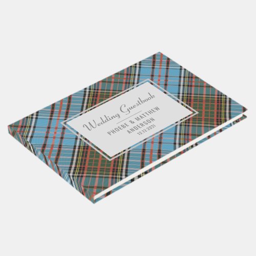 Tartan Clan Anderson Plaid Multicolor Checkered Guest Book