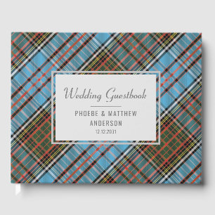 Tartan Clan Anderson Plaid Multicolor Checkered Guest Book