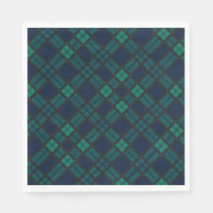 Tartan Clan Black Watch Green Checkered Pattern Napkins
