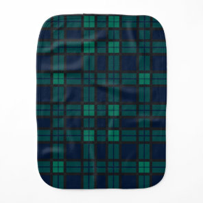 Tartan Clan Black Watch Plaid Blue Green Check Baby Burp Cloth