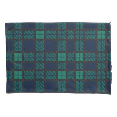 Tartan Clan Black Watch Plaid Blue Green Check Pillow Case