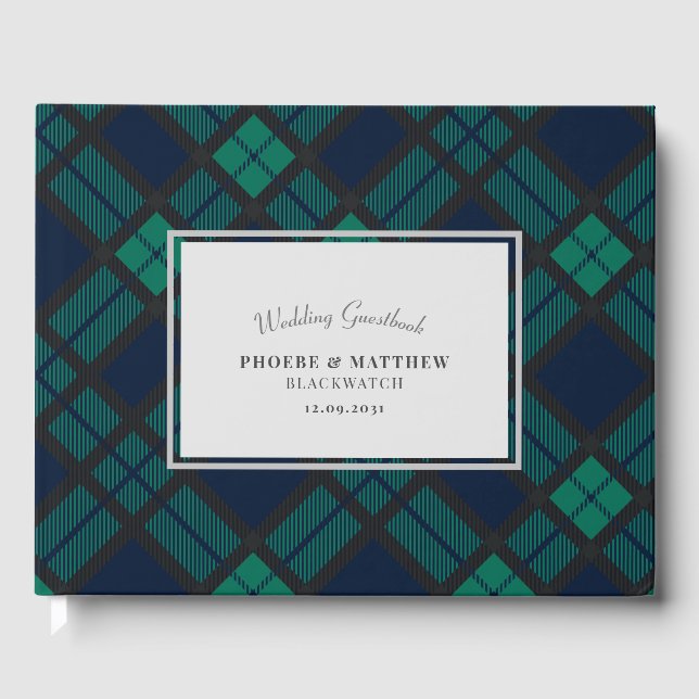 Tartan Clan Black Watch Wedding Guest Book (Front)