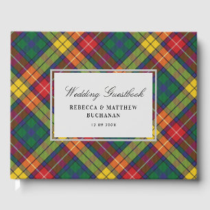 Tartan Clan Buchanan Plaid Multicolor Check Custom Guest Book