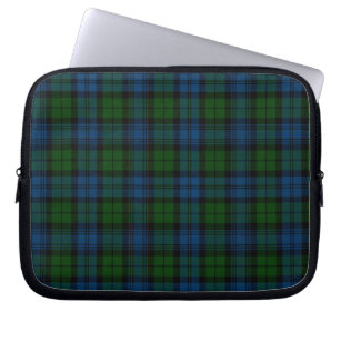 Tartan Clan Campbell Military Plaid Green Blue Laptop Sleeve