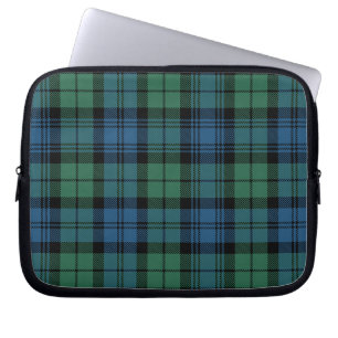 Tartan Clan Campbell Plaid Green Blue Check Laptop Sleeve