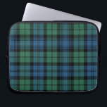 Tartan Clan Campbell Plaid Green Blue Checkered Laptop Sleeve<br><div class="desc">Clan Campbell tartan black blue brown green checkered design laptop sleeve for anyone who loves classic and elegant cover that's great to give your laptop somewhere comfy to lay down and reduce scratches Celebrate all things Scottish tradition with this cool Clan Campbell tartan print laptop sleeve TIP: Great to pair...</div>