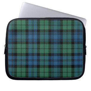 Tartan Clan Campbell Plaid Green Blue Checkered Laptop Sleeve