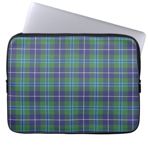 Tartan Clan Douglas Plaid Green Violet Check  Laptop Sleeve