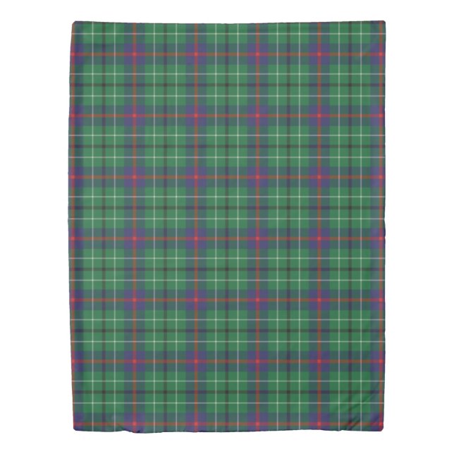 Tartan Clan Duncan Plaid Green Red Check Duvet Cover (Front)