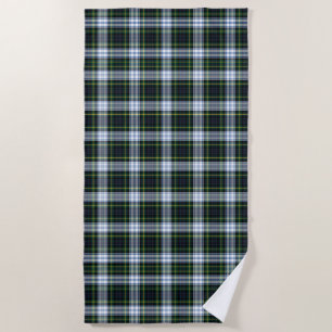 Tartan Clan Gordon Plaid Purple Green Checkered Beach Towel