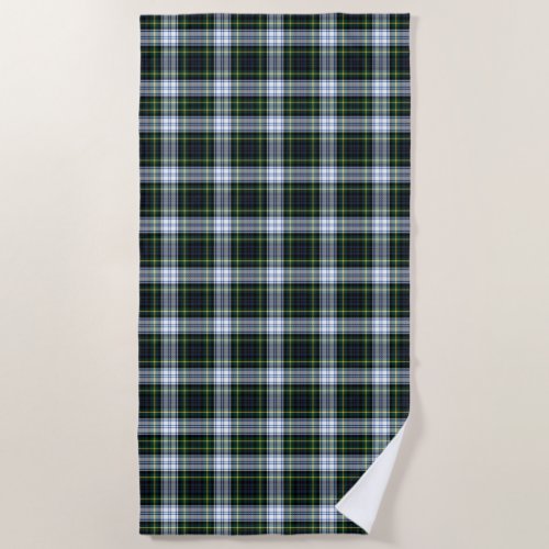 Tartan Clan Gordon Plaid Purple Green Checkered Beach Towel