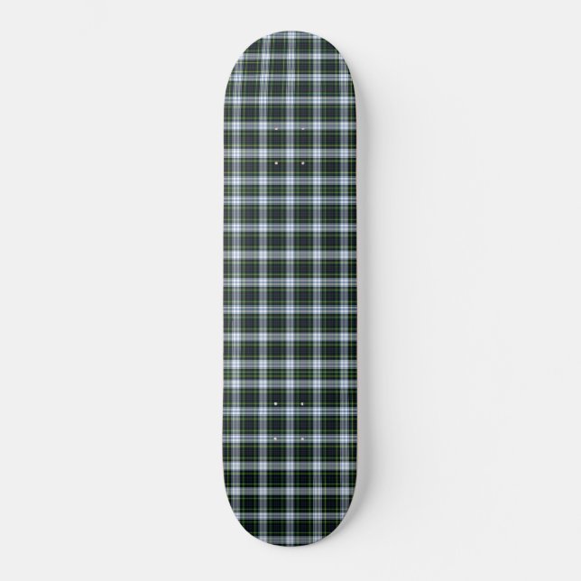 Tartan Clan Gordon Plaid Purple Green Checkered Skateboard (Front)