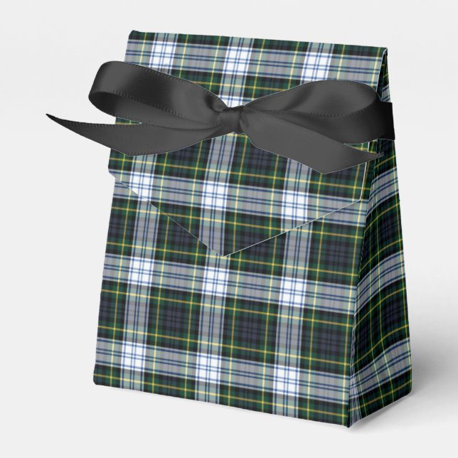 Tartan Clan Gordon White Green Plaid Favor Boxes (Front Side)