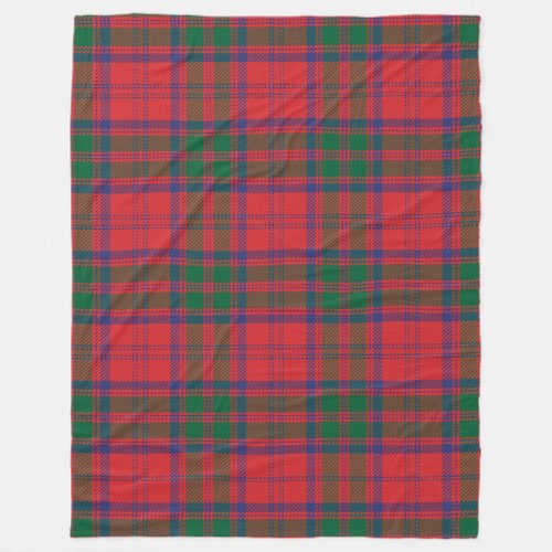 Tartan Clan Grant Plaid Green Red Check Fleece Blanket