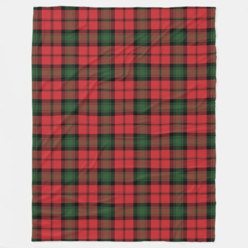 Tartan Clan Kerr Plaid Red Green Black Check Fleece Blanket