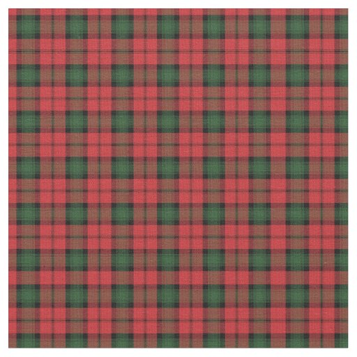 Tartan Clan Kerr Plaid Red Green Check Fabric | Zazzle