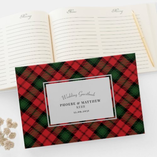 Tartan Clan Kerr Plaid Red Green Checkered Guest Book