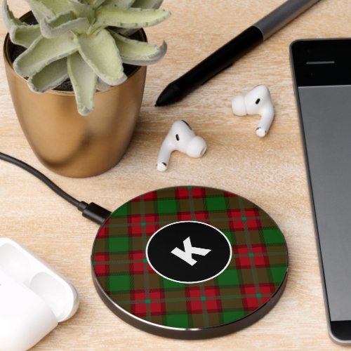 Tartan Clan Kerr Plaid Red Green Wireless Charger