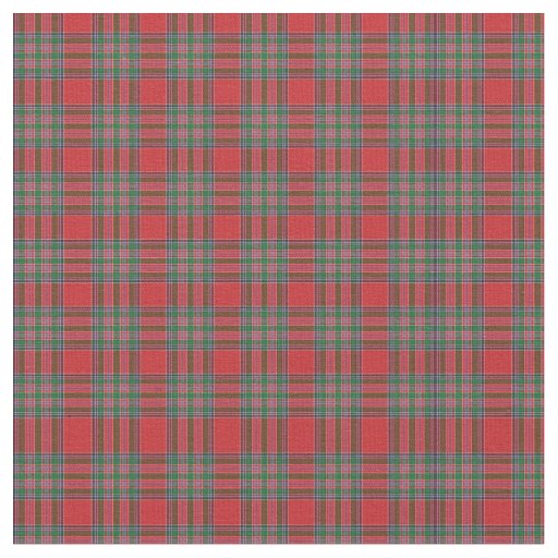 Tartan Clan MacBean Plaid Pattern Red Green Check Fabric
