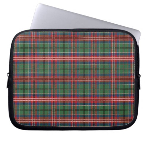 Tartan Clan MacCulloch Plaid Red Green Checkered Laptop Sleeve