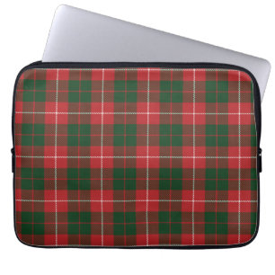 Tartan Clan MacKinnon Plaid Red Green Checkered Laptop Sleeve