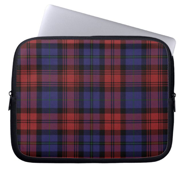 Tartan Clan MacLachlan Plaid Red Purple Checkered Laptop Sleeve (Front)