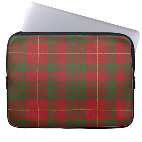 Tartan Clan MacTavish Plaid Red Green Checkered Laptop Sleeve