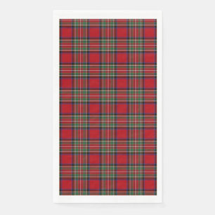 Tartan Clan Stewart Plaid Black Red Check Pattern Paper Guest Towels