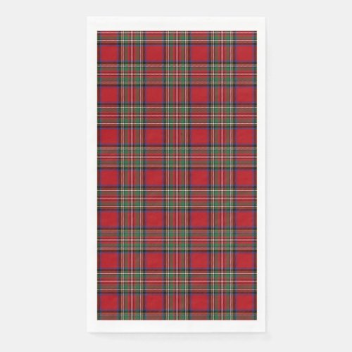 Tartan Clan Stewart Plaid Black Red Check Pattern Paper Guest Towels