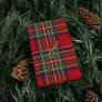 Tartan Clan Stewart Plaid Black Red Check Pattern Wrapping Paper