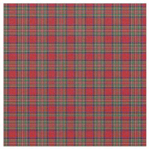 Tartan Clan Stewart Plaid Pattern Red Green Check Fabric