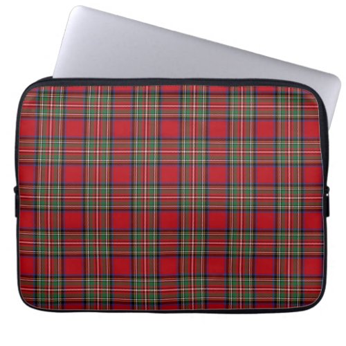 Tartan Clan Stewart Plaid Red Blue Green Checkered Laptop Sleeve