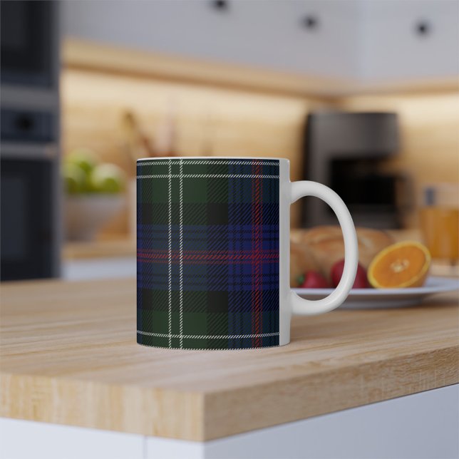 Tartan Clan Sutherland Plaid Green Black Check Coffee Mug (Creator Uploaded)