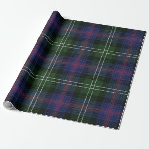 Tartan Clan Sutherland Plaid Purple Green Check Wrapping Paper