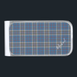 Tartan Clan Thompson Plaid Blue Grey Check Custom Silver Finish Money Clip<br><div class="desc">Cute plaid clan Thompson tartan pattern money clips. Perfect gift for any special occasion including birthdays,  anniversaries,  holidays

Add a name by clicking the "Personalize" button above</div>