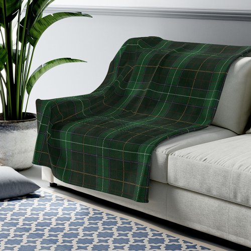 Tartan Clan Walsh Plaid Green Check Pattern Fleece Blanket