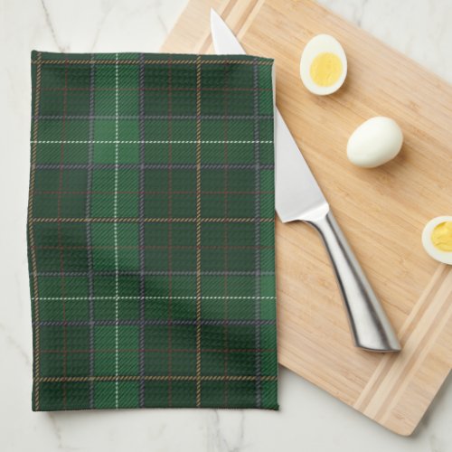 Tartan Clan Walsh Plaid Green Check Pattern Kitchen Towel