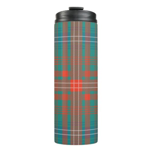 Tartan Clan Wilson Plaid Orange Turquoise Check Thermal Tumbler