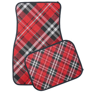 Tartan Cloth Pattern Top View Car Floor Mat