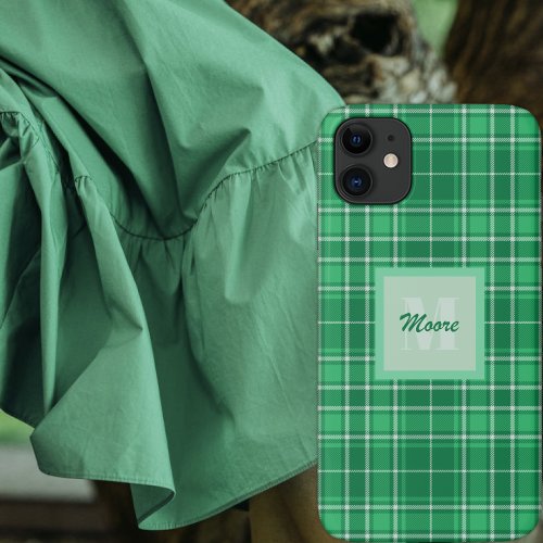 Tartan _ Dark Green with Lighter Green Shades Case