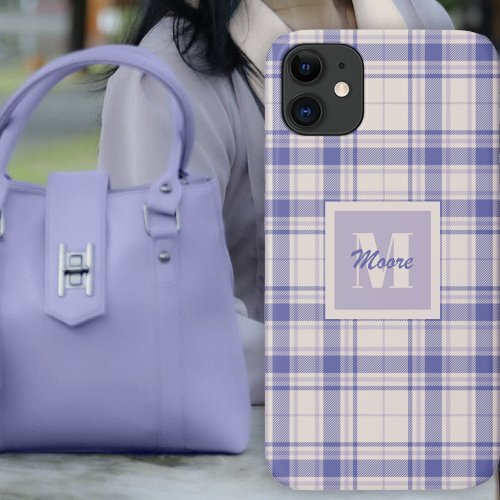 Tartan _ Dark to Light Purple _ Phone Case