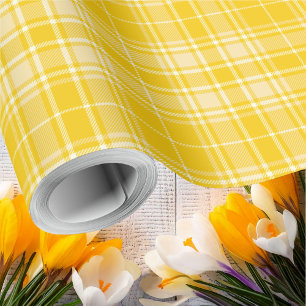 Tartan - Dark Yellow to Pastel Yellow Wrapping Paper