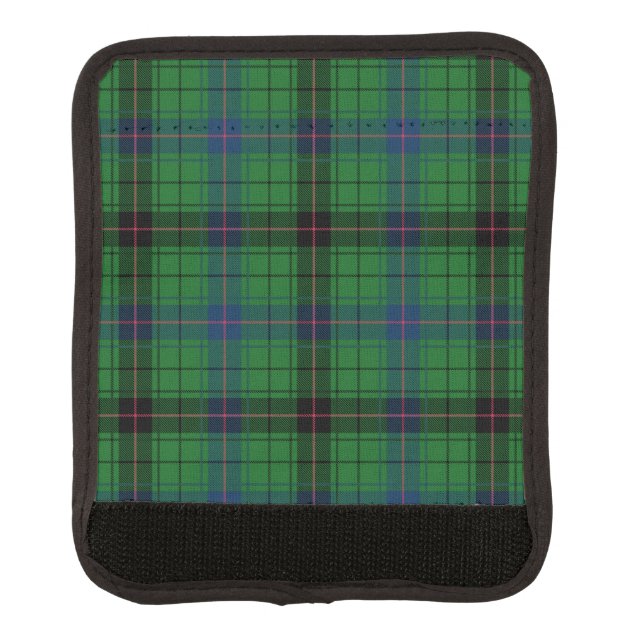 Tartan Davidson Plaid Blue Green Rustic Luggage Handle Wrap (Front)