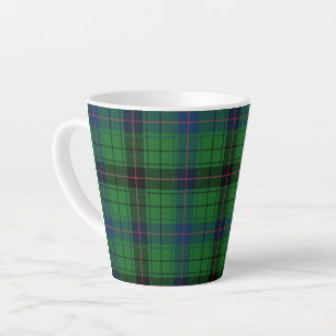 Tartan Davidson Plaid Green Black Rustic Latte Mug