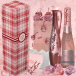 Tartan - Deep Red, Light Red and Pastel Pink Wine Box<br><div class="desc">Tartan in deep red,  light red and pastel pink. Other colorways available.</div>
