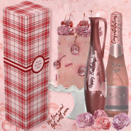 Tartan - Deep Red, Light Red and Pastel Pink Wine Box
