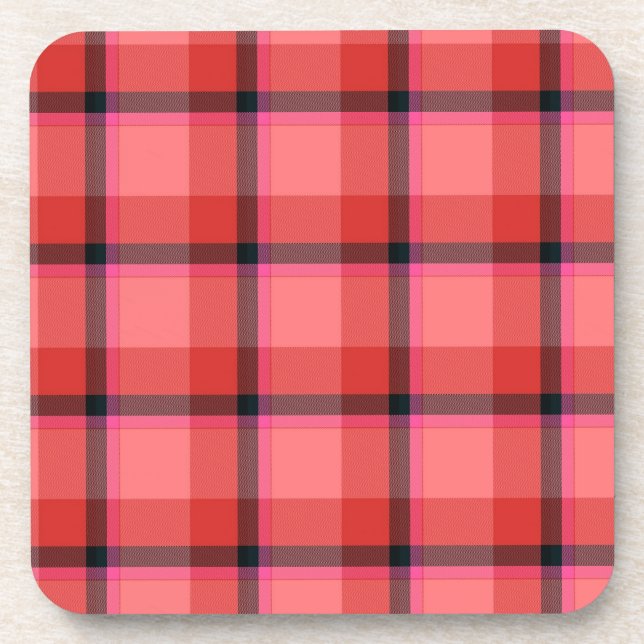 Tartan Design Beverage Coaster (Front)
